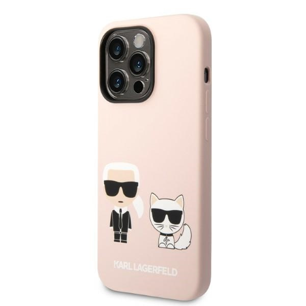 Kryt Karl Lagerfeld KLHMP14LSSKCI Apple iPhone 14 Pro hardcase jasnolight pink Silicone Karl & Choupette Magsafe