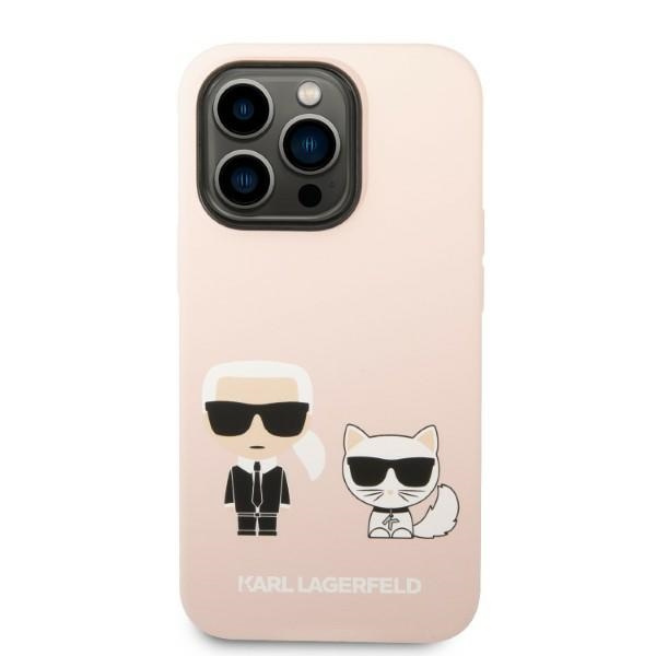 Kryt Karl Lagerfeld KLHMP14LSSKCI Apple iPhone 14 Pro hardcase jasnolight pink Silicone Karl & Choupette Magsafe