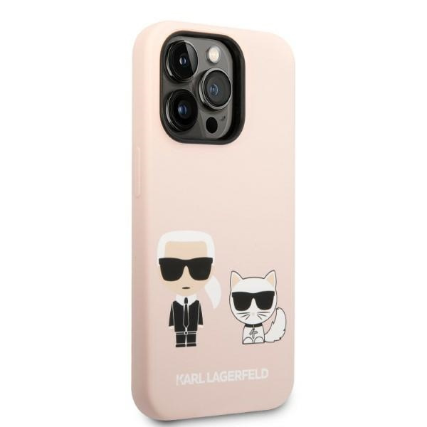 Kryt Karl Lagerfeld KLHMP14LSSKCI Apple iPhone 14 Pro hardcase jasnolight pink Silicone Karl & Choupette Magsafe