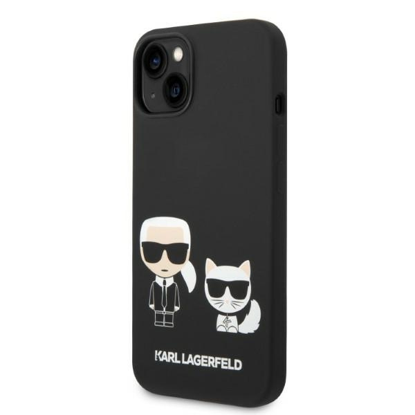 Kryt Karl Lagerfeld KLHMP14MSSKCK Apple iPhone 14 Plus / 15 Plus hardcase black Liquid Silicone Karl & Choupette Magsafe