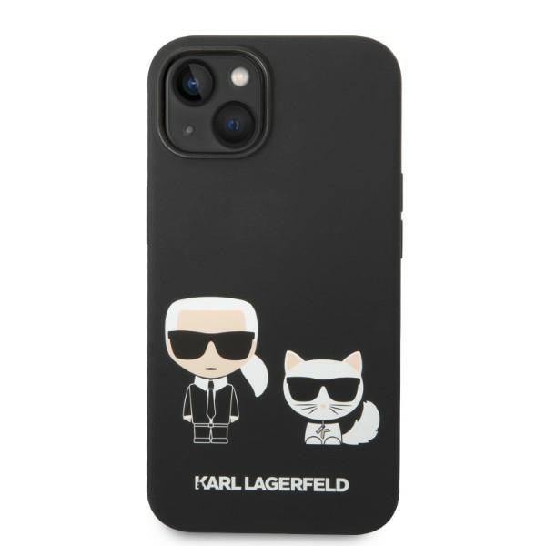 Kryt Karl Lagerfeld KLHMP14MSSKCK Apple iPhone 14 Plus / 15 Plus hardcase black Liquid Silicone Karl & Choupette Magsafe