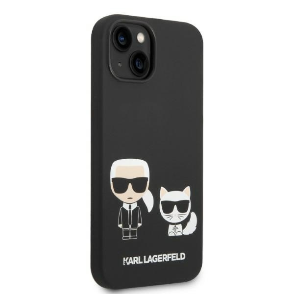 Kryt Karl Lagerfeld KLHMP14MSSKCK Apple iPhone 14 Plus / 15 Plus hardcase black Liquid Silicone Karl & Choupette Magsafe