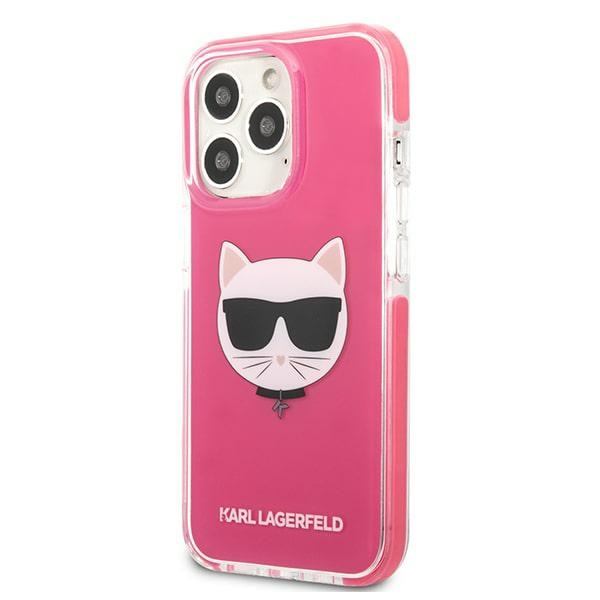 Kryt Karl Lagerfeld KLHCP13LTPECPI Apple iPhone 13 Pro hardcase fuschia Choupette Head