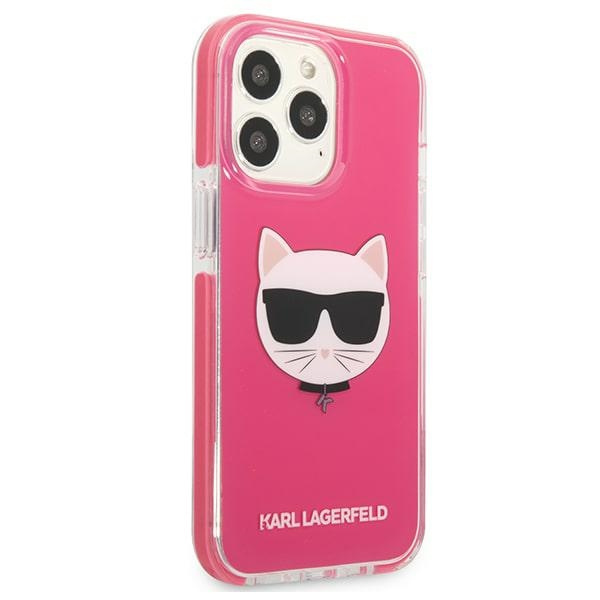 Kryt Karl Lagerfeld KLHCP13LTPECPI Apple iPhone 13 Pro hardcase fuschia Choupette Head