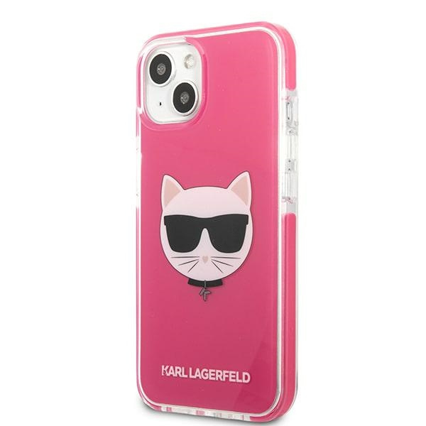 Kryt Karl Lagerfeld KLHCP13STPECPI Apple iPhone 13 mini hardcase fuschia Choupette Head