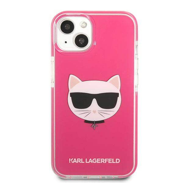 Kryt Karl Lagerfeld KLHCP13STPECPI Apple iPhone 13 mini hardcase fuschia Choupette Head