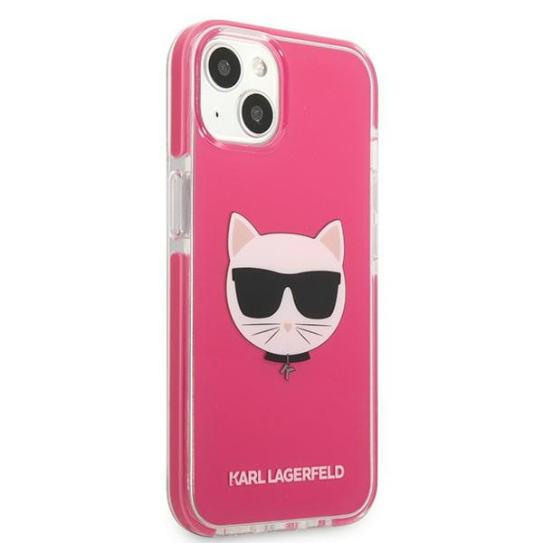 Kryt Karl Lagerfeld KLHCP13STPECPI Apple iPhone 13 mini hardcase fuschia Choupette Head