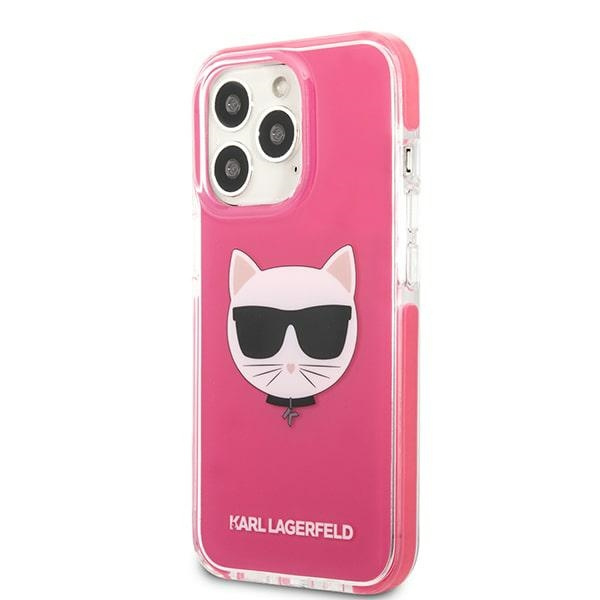 Kryt Karl Lagerfeld KLHCP13XTPECPI Apple iPhone 13 Pro Max hardcase fuschia Choupette Head