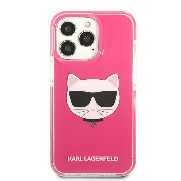 Kryt Karl Lagerfeld KLHCP13XTPECPI Apple iPhone 13 Pro Max hardcase fuschia Choupette Head