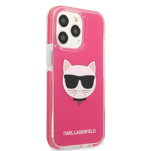 Kryt Karl Lagerfeld KLHCP13XTPECPI Apple iPhone 13 Pro Max hardcase fuschia Choupette Head