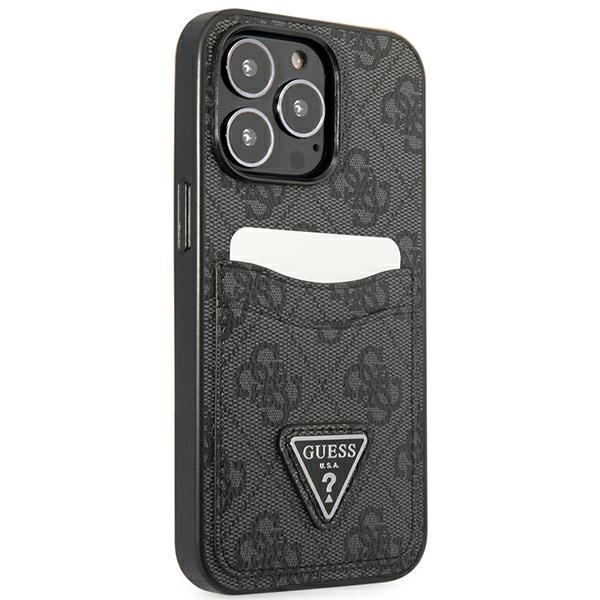 Kryt Guess GUHCP13LP4TPK Apple iPhone 13 Pro black hardcase 4G Triangle Logo Cardslot