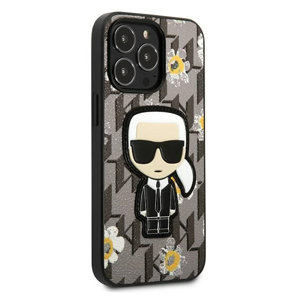 Kryt Karl Lagerfeld KLHCP13LPMNFIK1 Apple iPhone 13 Pro grey Flower Ikonik Karl