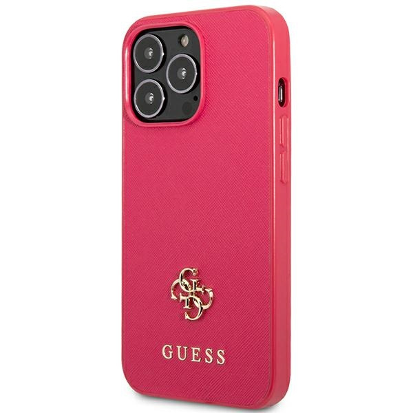 Kryt Guess GUHCP13LPS4MF Apple iPhone 13 Pro pink hardcase Saffiano 4G Small Metal Logo