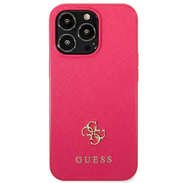 Kryt Guess GUHCP13LPS4MF Apple iPhone 13 Pro pink hardcase Saffiano 4G Small Metal Logo