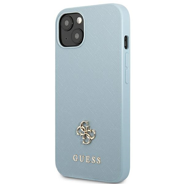 Kryt Guess GUHCP13SPS4MB Apple iPhone 13 mini blue hardcase Saffiano 4G Small Metal Logo