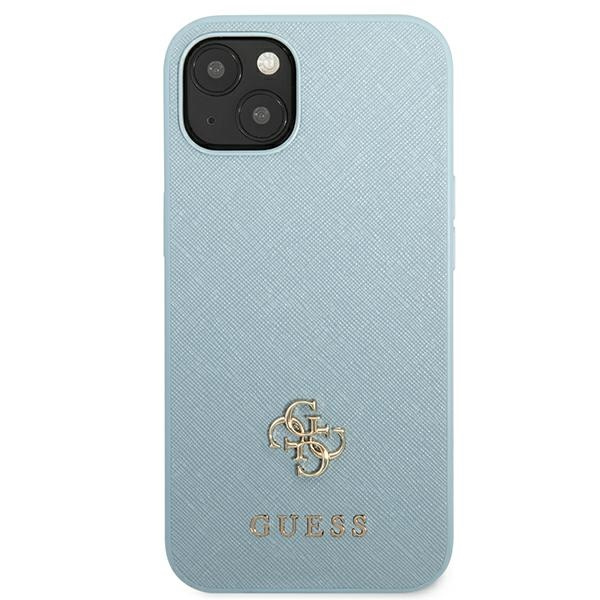 Kryt Guess GUHCP13SPS4MB Apple iPhone 13 mini blue hardcase Saffiano 4G Small Metal Logo