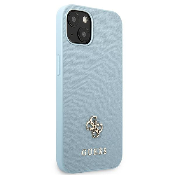Kryt Guess GUHCP13SPS4MB Apple iPhone 13 mini blue hardcase Saffiano 4G Small Metal Logo