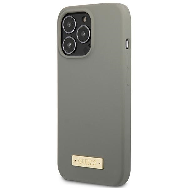 Kryt Guess GUHMP13XSPLG Apple iPhone 13 Pro Max grey hard case Silicone Logo Plate MagSafe