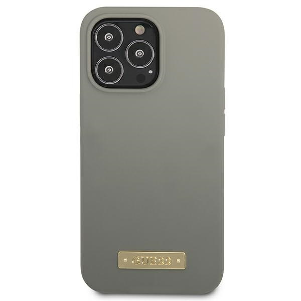 Kryt Guess GUHMP13XSPLG Apple iPhone 13 Pro Max grey hard case Silicone Logo Plate MagSafe