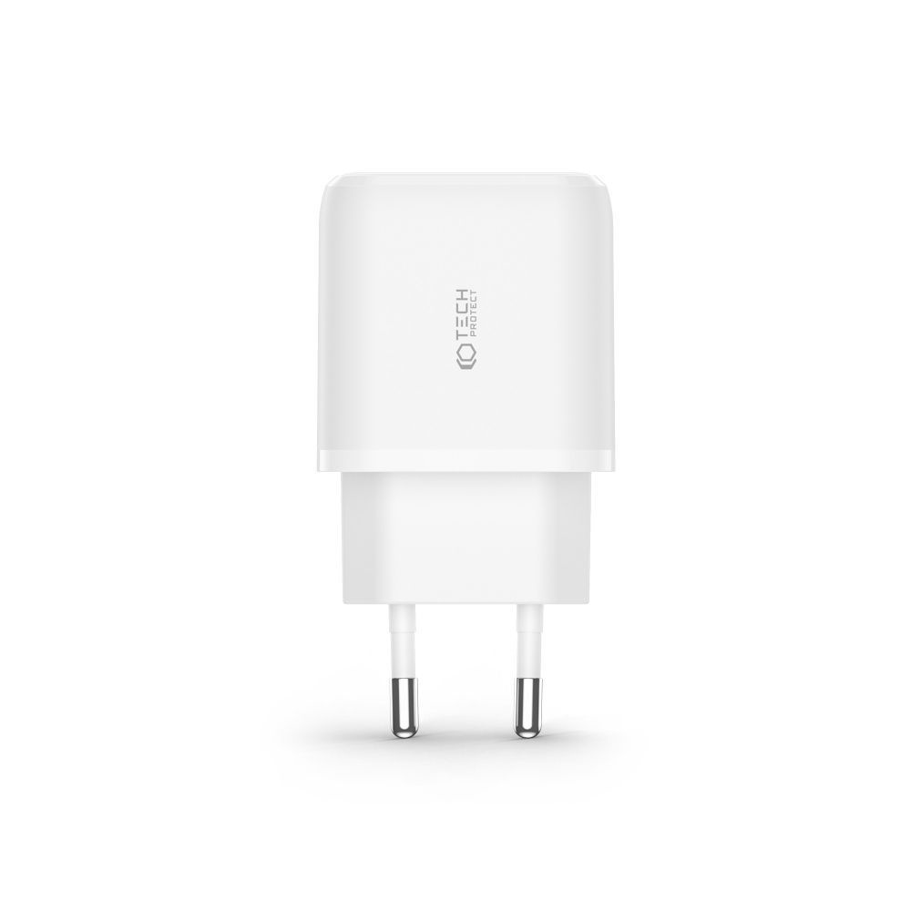 Síťová nabíječka Tech-Protect C20w 2-port Network Charger PD 20W QC 3.0 + Lightning cable White
