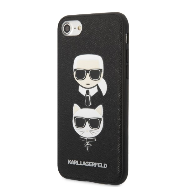 Kryt Karl Lagerfeld KLHCI8SAKICKCBK Apple iPhone SE 2022/SE 2020/8/7 black hardcase Saffiano Ikonik Karl&Choupette Head