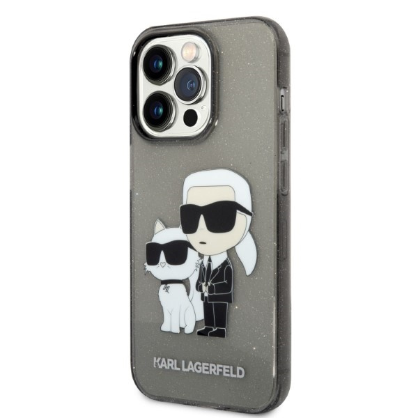 Kryt Karl Lagerfeld KLHCP14LHNKCTGK Apple iPhone 14 Pro black hardcase IML GLIT NFT Karl&Choupette