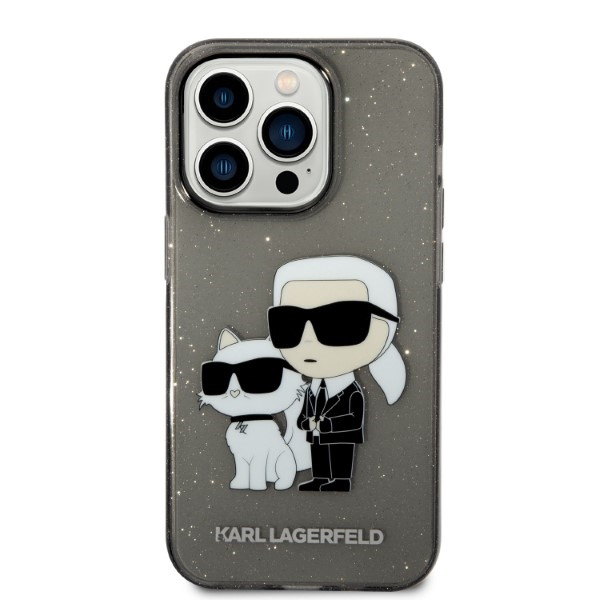 Kryt Karl Lagerfeld KLHCP14LHNKCTGK Apple iPhone 14 Pro black hardcase IML GLIT NFT Karl&Choupette