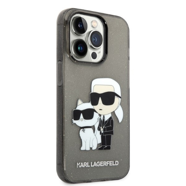Kryt Karl Lagerfeld KLHCP14LHNKCTGK Apple iPhone 14 Pro black hardcase IML GLIT NFT Karl&Choupette