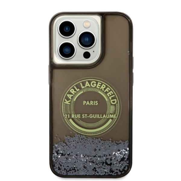 Kryt Karl Lagerfeld KLHCP14LLCRSGRK Apple iPhone 14 Pro black hardcase Liquid Glitter RSG