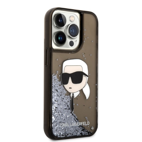Kryt Karl Lagerfeld KLHCP14LLNKHCK Apple iPhone 14 Pro black hardcase Glitter NFT Karl Head