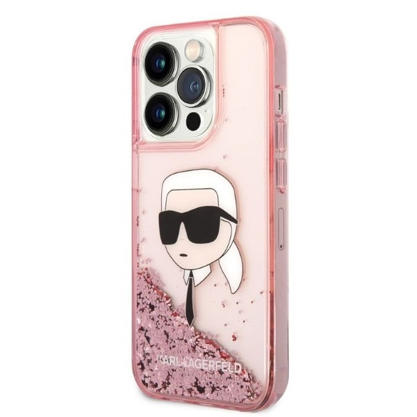 Kryt Karl Lagerfeld KLHCP14LLNKHCP Apple iPhone 14 Pro pink hardcase Glitter NFT Karl Head
