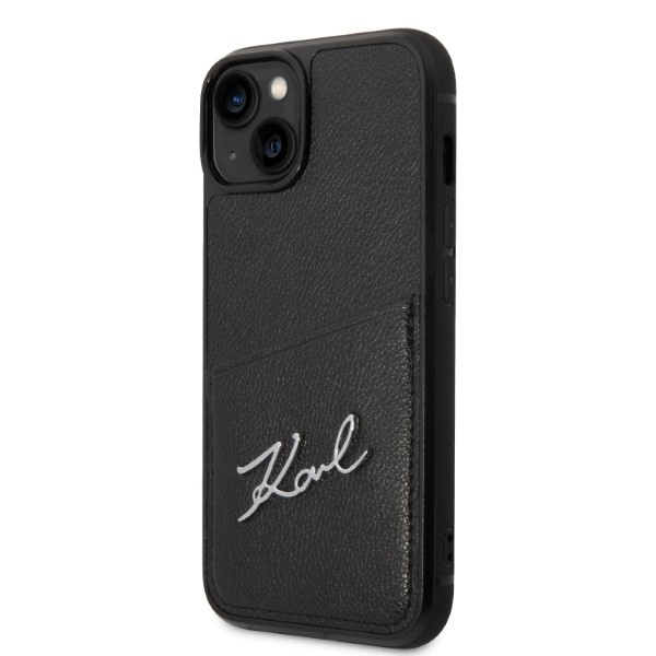 Kryt Karl Lagerfeld KLHCP14MCSSK Apple iPhone 14 Plus / 15 Plus hardcase black Signature Logo Cardslot