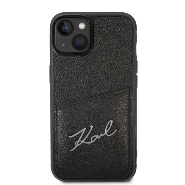 Kryt Karl Lagerfeld KLHCP14MCSSK Apple iPhone 14 Plus / 15 Plus hardcase black Signature Logo Cardslot