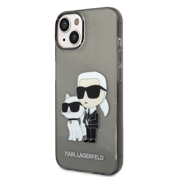 Kryt Karl Lagerfeld KLHCP14MHNKCTGK Apple iPhone 14 Plus / 15 Plus black hardcase IML GLIT NFT Karl&Choupette
