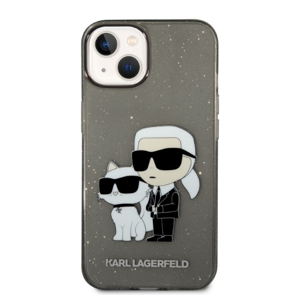 Kryt Karl Lagerfeld KLHCP14MHNKCTGK Apple iPhone 14 Plus / 15 Plus black hardcase IML GLIT NFT Karl&Choupette