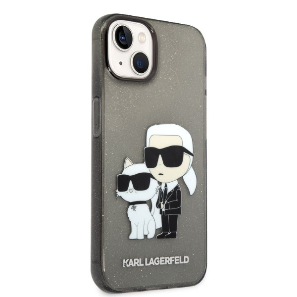 Kryt Karl Lagerfeld KLHCP14MHNKCTGK Apple iPhone 14 Plus / 15 Plus black hardcase IML GLIT NFT Karl&Choupette