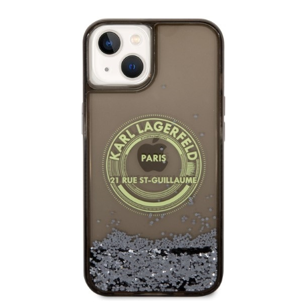 Kryt Karl Lagerfeld KLHCP14MLCRSGRK Apple iPhone 14 Plus / 15 Plus black hardcase Liquid Glitter RSG