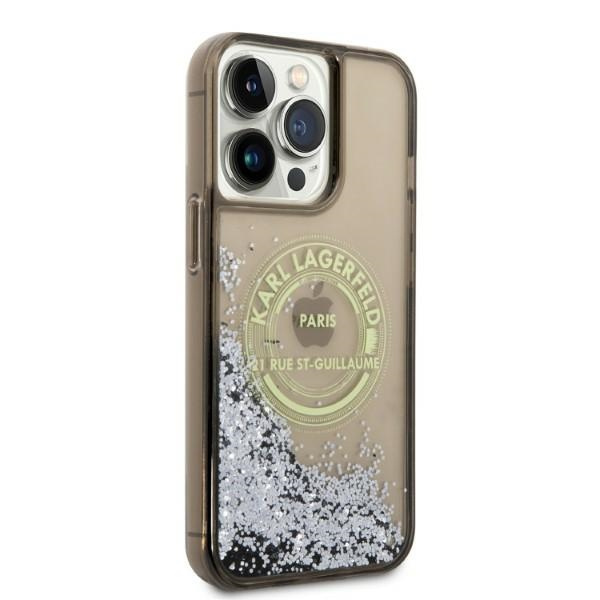 Kryt Karl Lagerfeld KLHCP14XLCRSGRK Apple iPhone 14 Pro Max black hardcase Liquid Glitter RSG