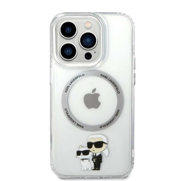 Kryt Karl Lagerfeld KLHMP14LHNKCIT Apple iPhone 14 Pro hardcase transparent IML NFT Karl&Choupette Magsafe