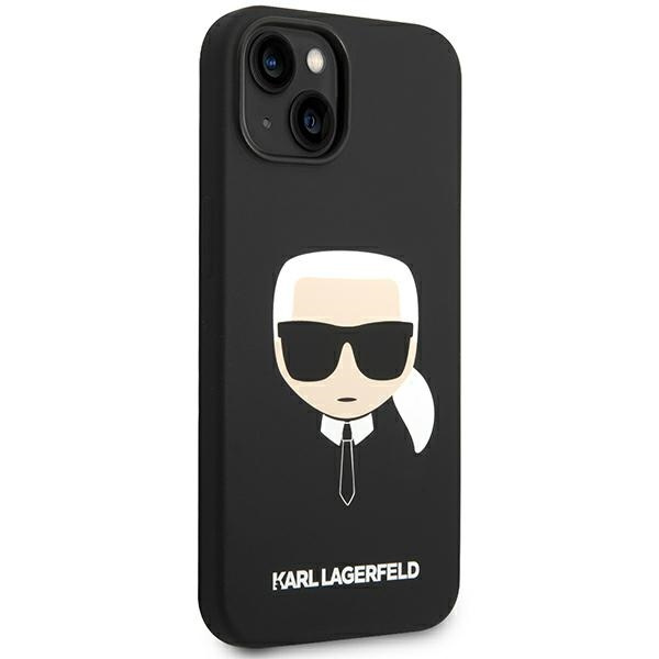 Kryt Karl Lagerfeld KLHMP14MSLKHBK Apple iPhone 14 Plus / 15 Plus hardcase black Silicone Karl`s Head Magsafe