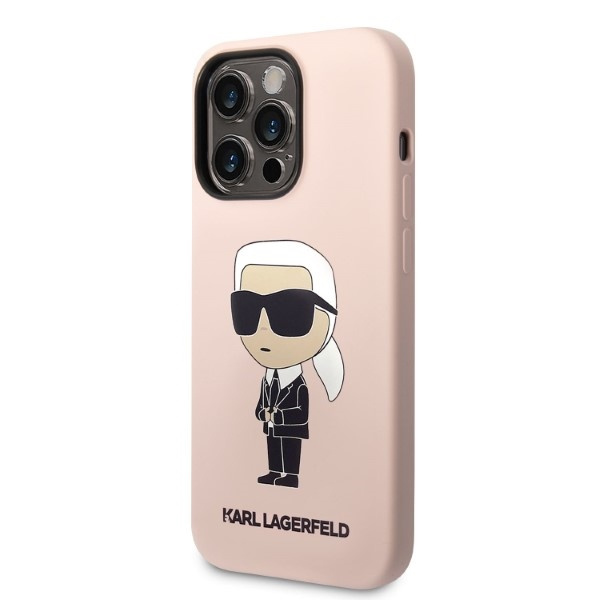 Kryt Karl Lagerfeld KLHMP14XSNIKBCP Apple iPhone 14 Pro Max hardcase pink Silicone NFT Ikonik Magsafe