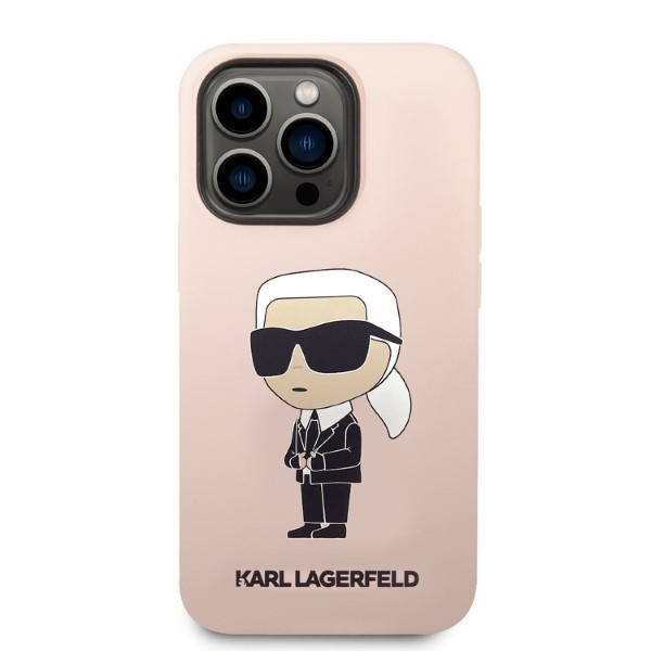 Kryt Karl Lagerfeld KLHMP14XSNIKBCP Apple iPhone 14 Pro Max hardcase pink Silicone NFT Ikonik Magsafe