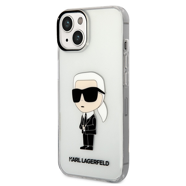 Kryt Karl Lagerfeld KLHCP14MHNIKTCT Apple iPhone 14 Plus / 15 Plus transparent hardcase Ikonik Karl Lagerfeld