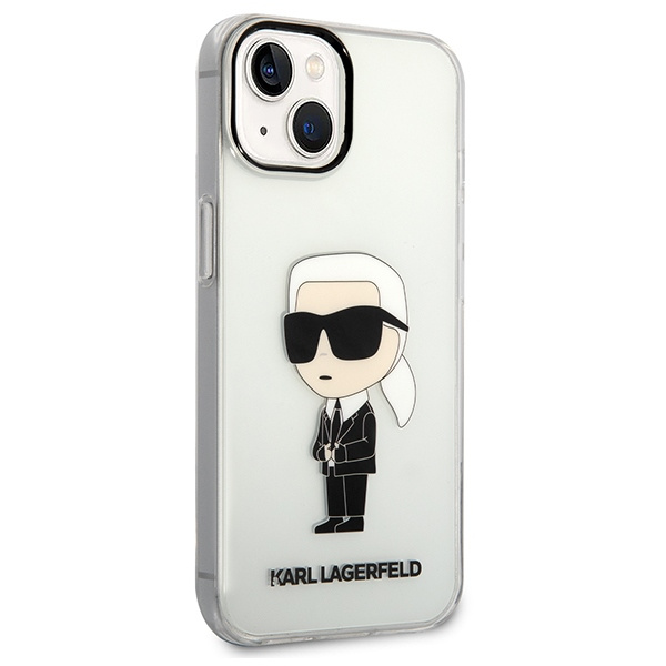 Kryt Karl Lagerfeld KLHCP14MHNIKTCT Apple iPhone 14 Plus / 15 Plus transparent hardcase Ikonik Karl Lagerfeld