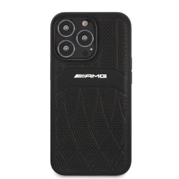Kryt Mercedes AMG AMHCP13LOSDBK Apple iPhone 13 Pro black hardcase Leather Curved Lines