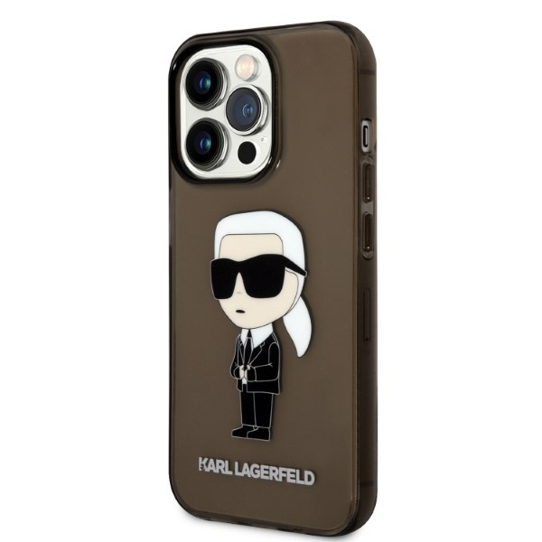 Kryt Karl Lagerfeld KLHCP14LHNIKTCK Apple iPhone 14 Pro black hardcase Ikonik Karl Lagerfeld
