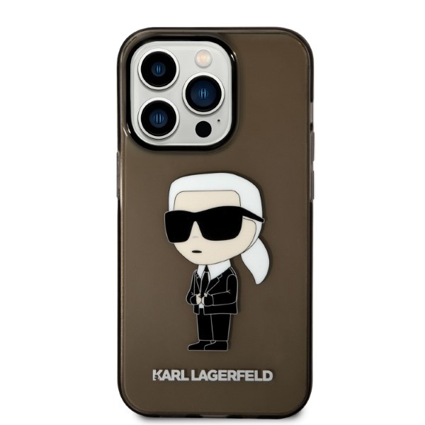 Kryt Karl Lagerfeld KLHCP14LHNIKTCK Apple iPhone 14 Pro black hardcase Ikonik Karl Lagerfeld