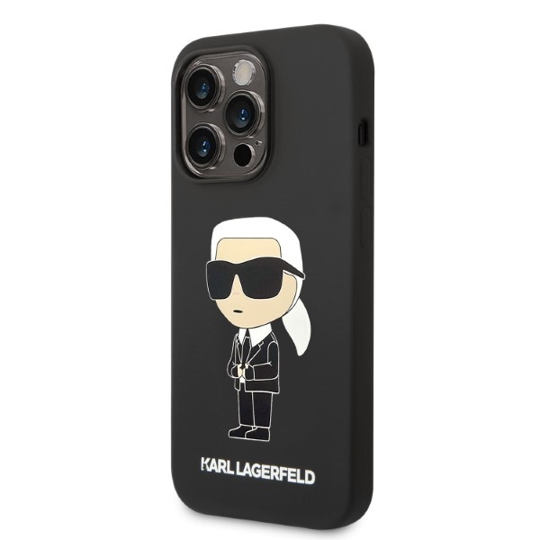 Kryt Karl Lagerfeld KLHCP14LSNIKBCK Apple iPhone 14 Pro hardcase black Silicone Ikonik
