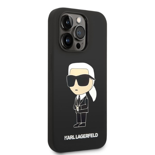 Kryt Karl Lagerfeld KLHCP14LSNIKBCK Apple iPhone 14 Pro hardcase black Silicone Ikonik