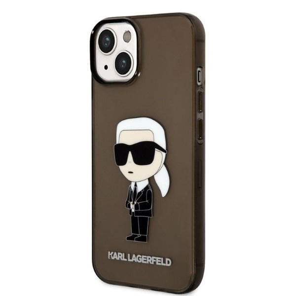 Kryt Karl Lagerfeld KLHCP14MHNIKTCK Apple iPhone 14 Plus / 15 Plus black hardcase Ikonik Karl Lagerfeld